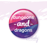 Dungeons AND Dragons - Bi Pride Button Pin