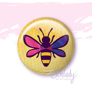 Bee - Bi Pride Button Pin