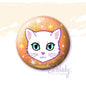 White Cat - Blue Eyes - Button Pin