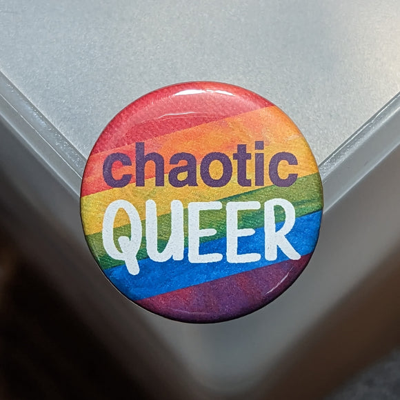 Chaotic Queer - Rainbow Pride Button Pin