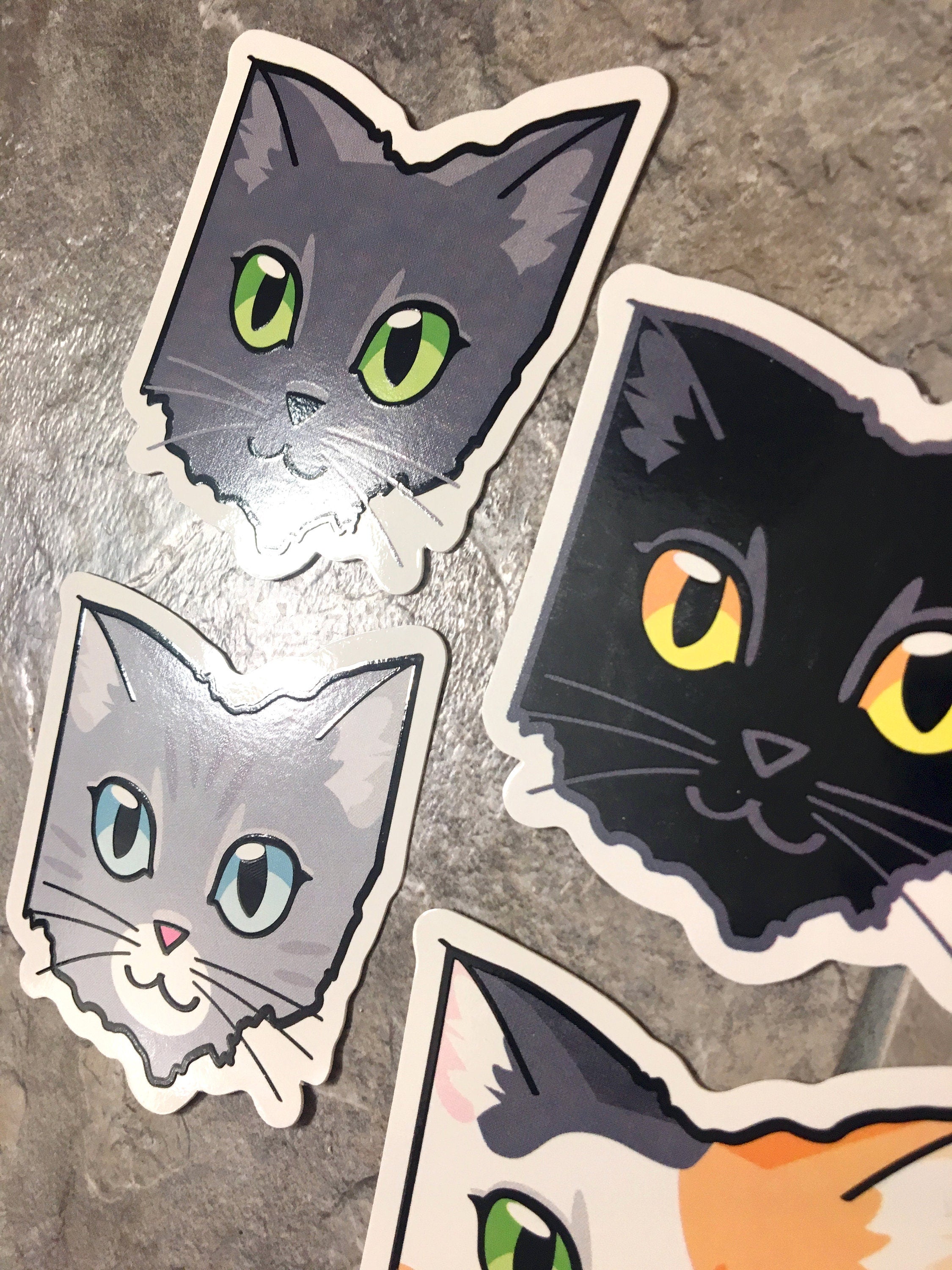 Ohio Cat Sticker - Dark Grey Kitty