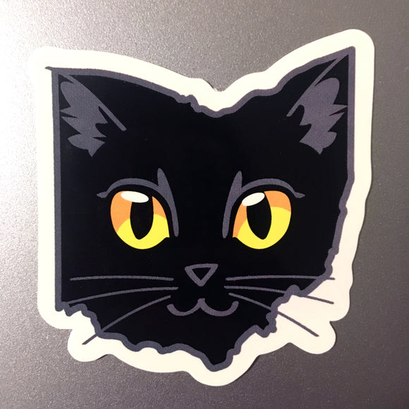 Ohio Cat Sticker - Black Kitty