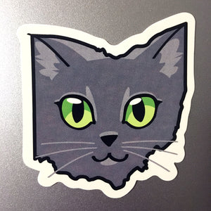 Ohio Cat Sticker - Dark Grey Kitty