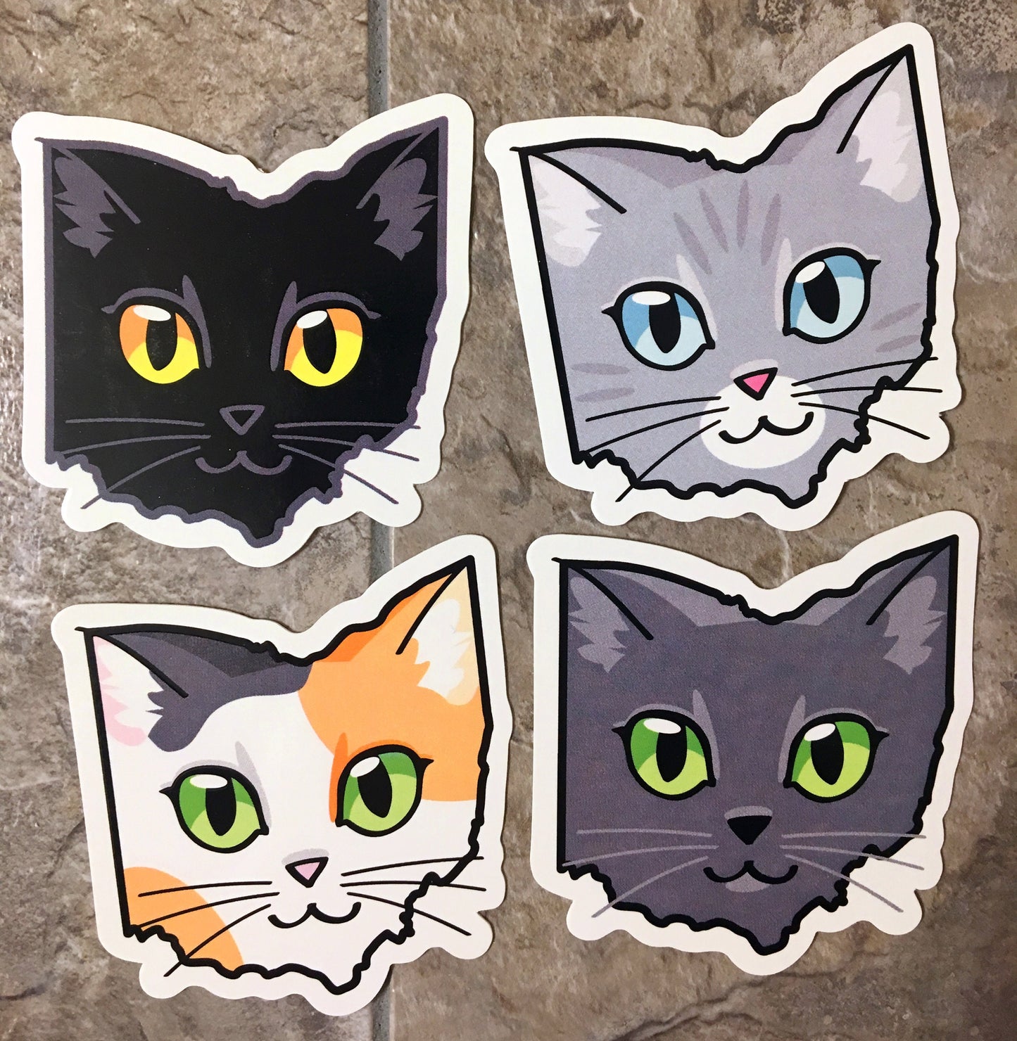 Ohio Cat Sticker - Black Kitty
