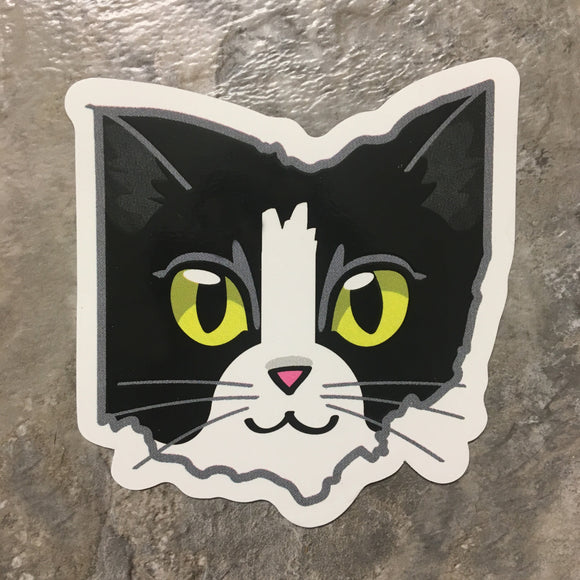 Ohio Cat Sticker - Tuxedo Kitty