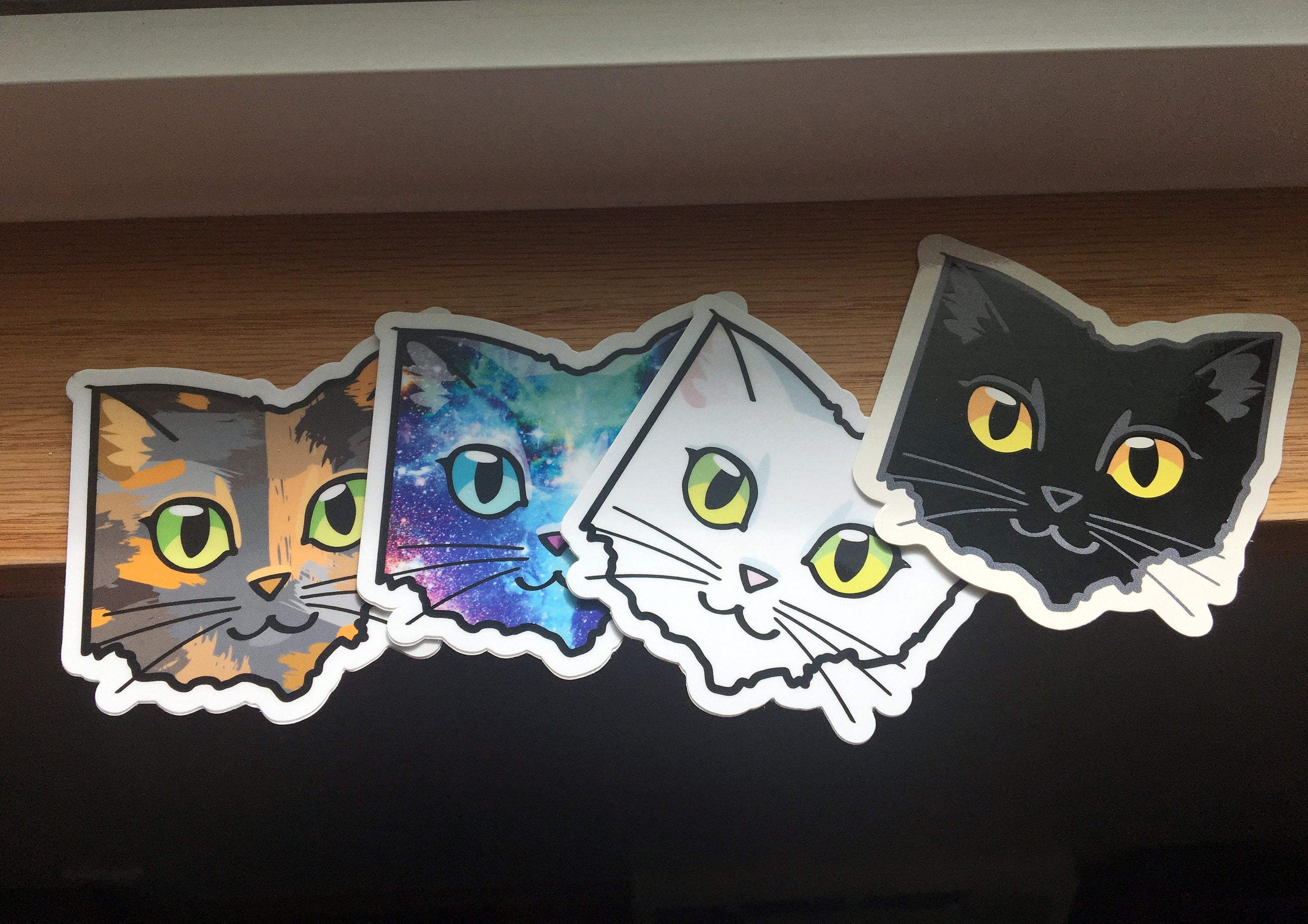 Ohio Cat Sticker - Blue Galaxy