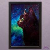 Holographic Art Print - "Galaxy Cat II"