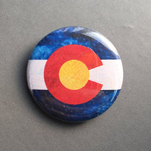 Painted Colorado C - Button Pin