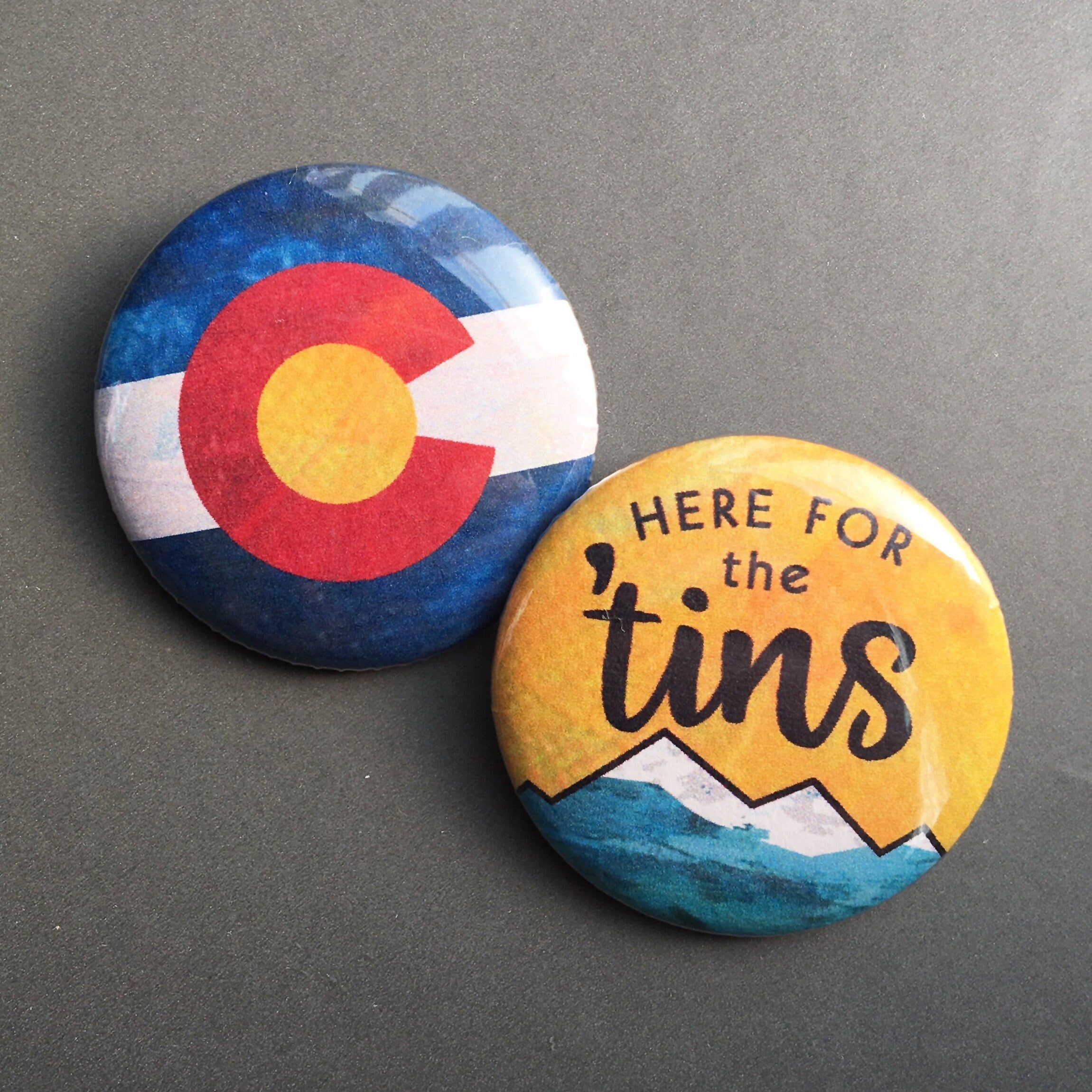 Painted Colorado C - Button Pin
