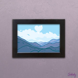 Holographic Postcard Print - "Cute Mountains"