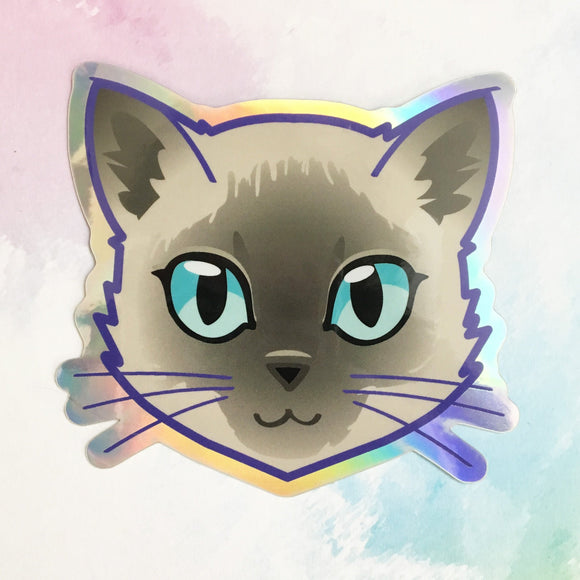 Color Point Cat - Holographic Sticker
