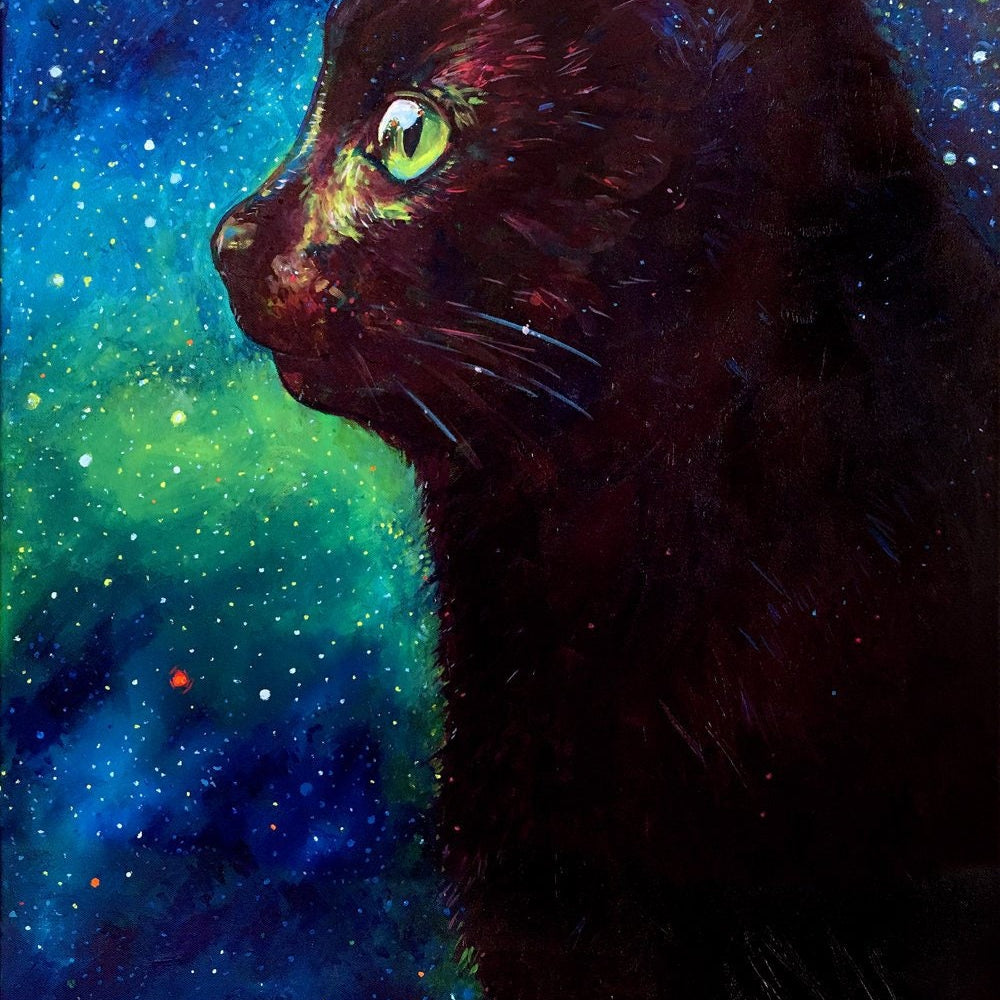 Galaxy Cat II  - Original Painting 24 x 48