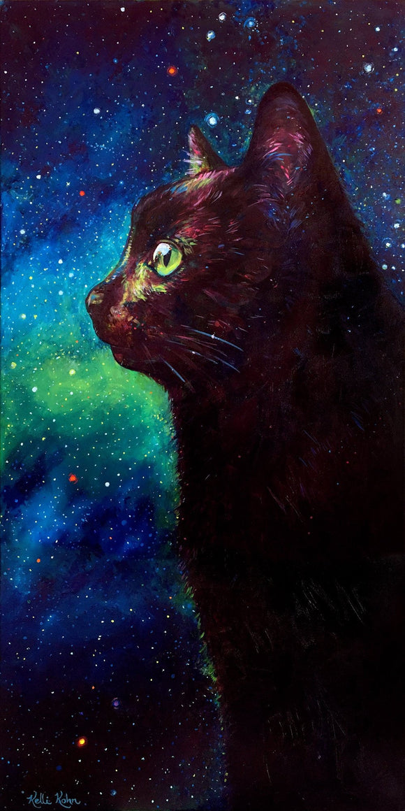Galaxy Cat II  - Original Painting 24 x 48