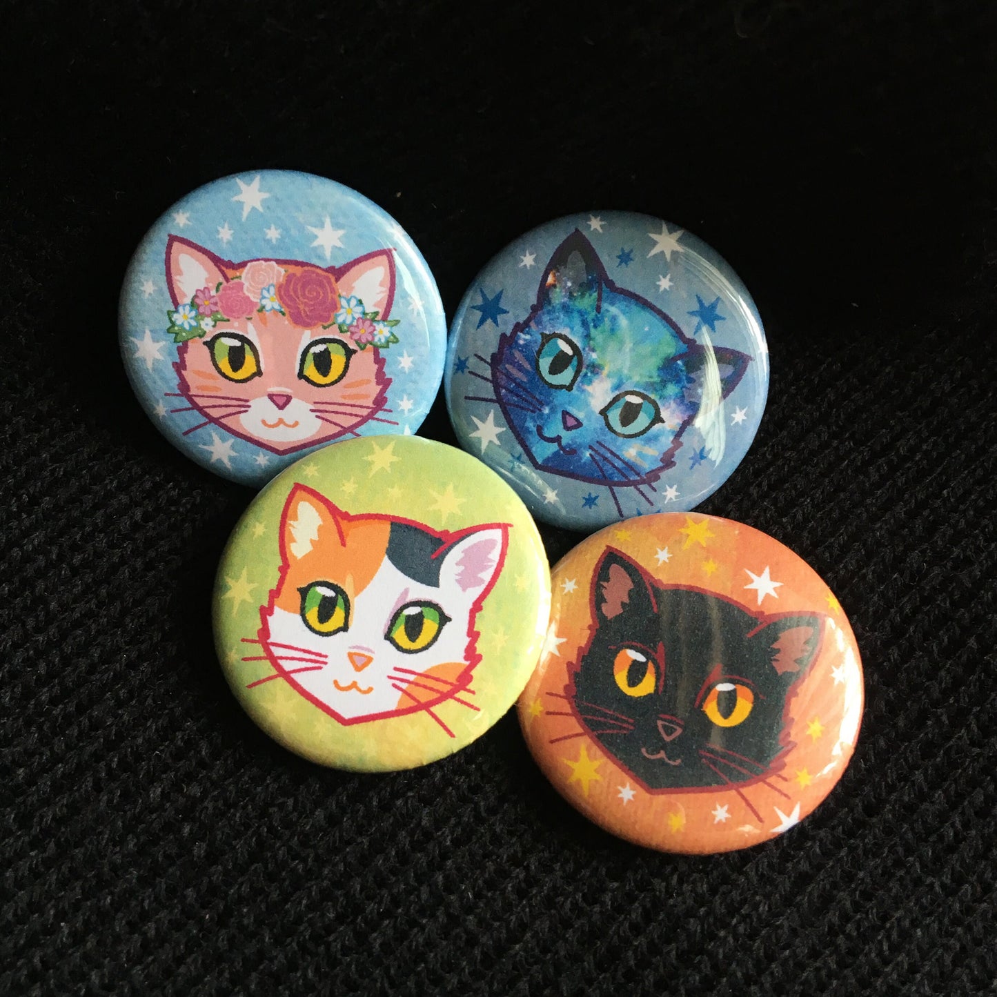 Flower Crown Cat - Button Pin