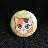 Calico Cat - Button Pin