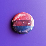 Starry Bi Pride Flag - Button Pin