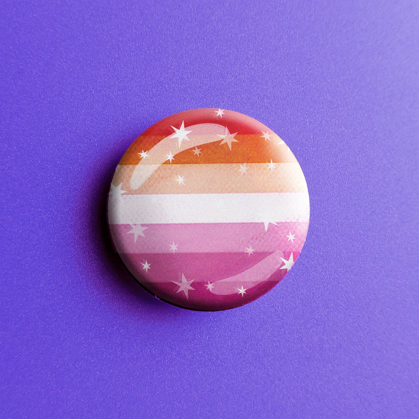 Starry Lesbian Pride Flag - Button Pin