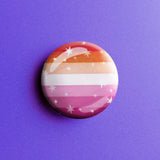 Starry Lesbian Pride Flag - Button Pin