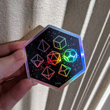 Dice In The Stars - Holographic Hexagon Sticker