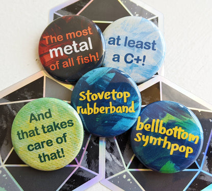 Bellbottom Synthpop - Button Pin