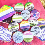 None Gender with Left Beef - Agender Pride Button Pin