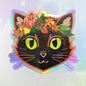 Autumn Harvest Crown Cat - Holographic Sticker