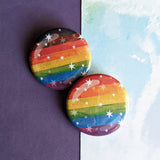 Starry Gay Pride Flag - Button Pin