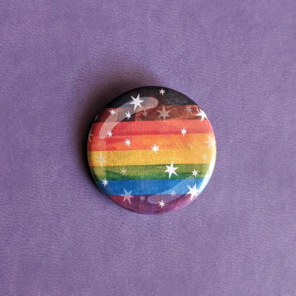 Starry Gay Pride Flag - Button Pin