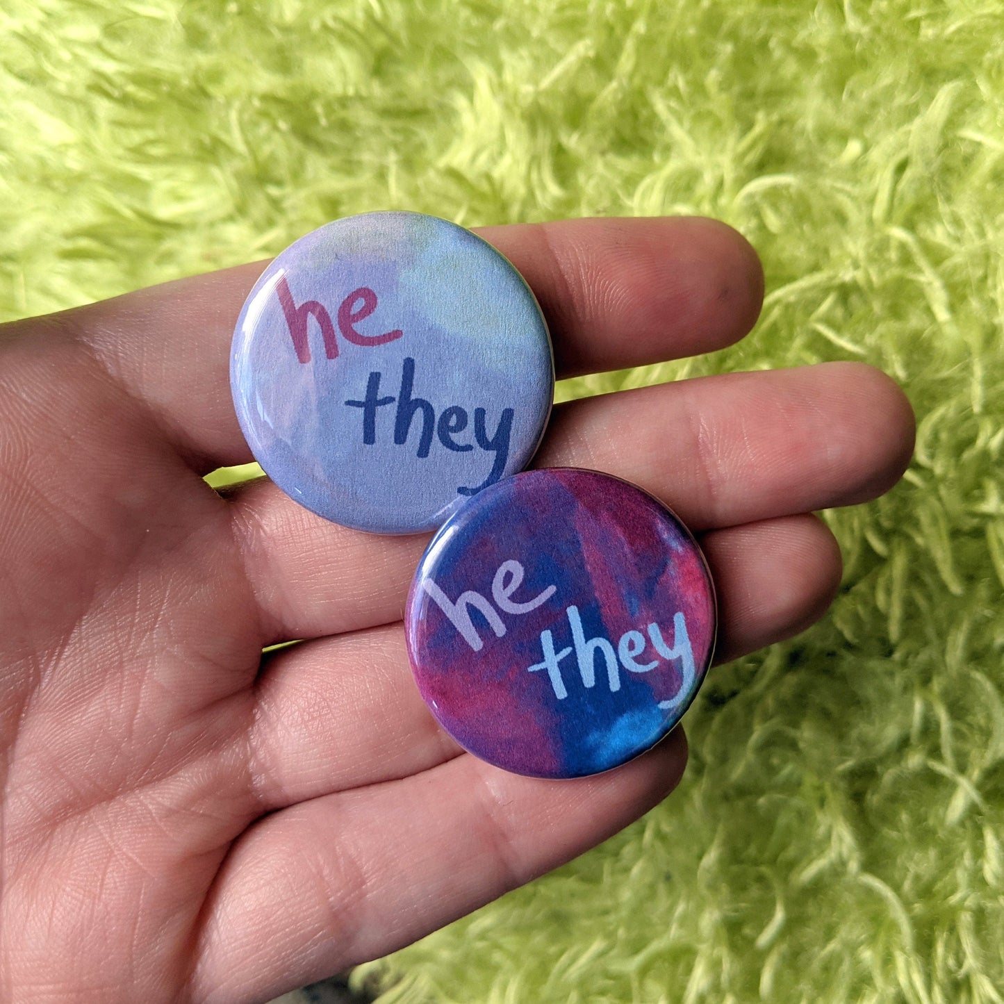 He They - Button Pin