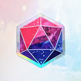 Bi Pride d20 - Holographic Hexagon Sticker