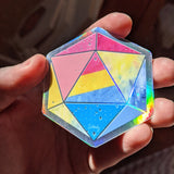Pan Pride d20 - Holographic Hexagon Sticker