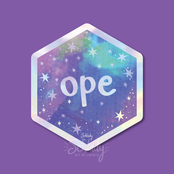 Ope - Holographic Hexagon Sticker