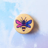 Bee - Bi Pride Button Pin