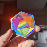 Rainbow Pride d20 - Holographic Hexagon Sticker