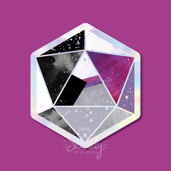 Demisexual Pride d20 - Holographic Hexagon Sticker