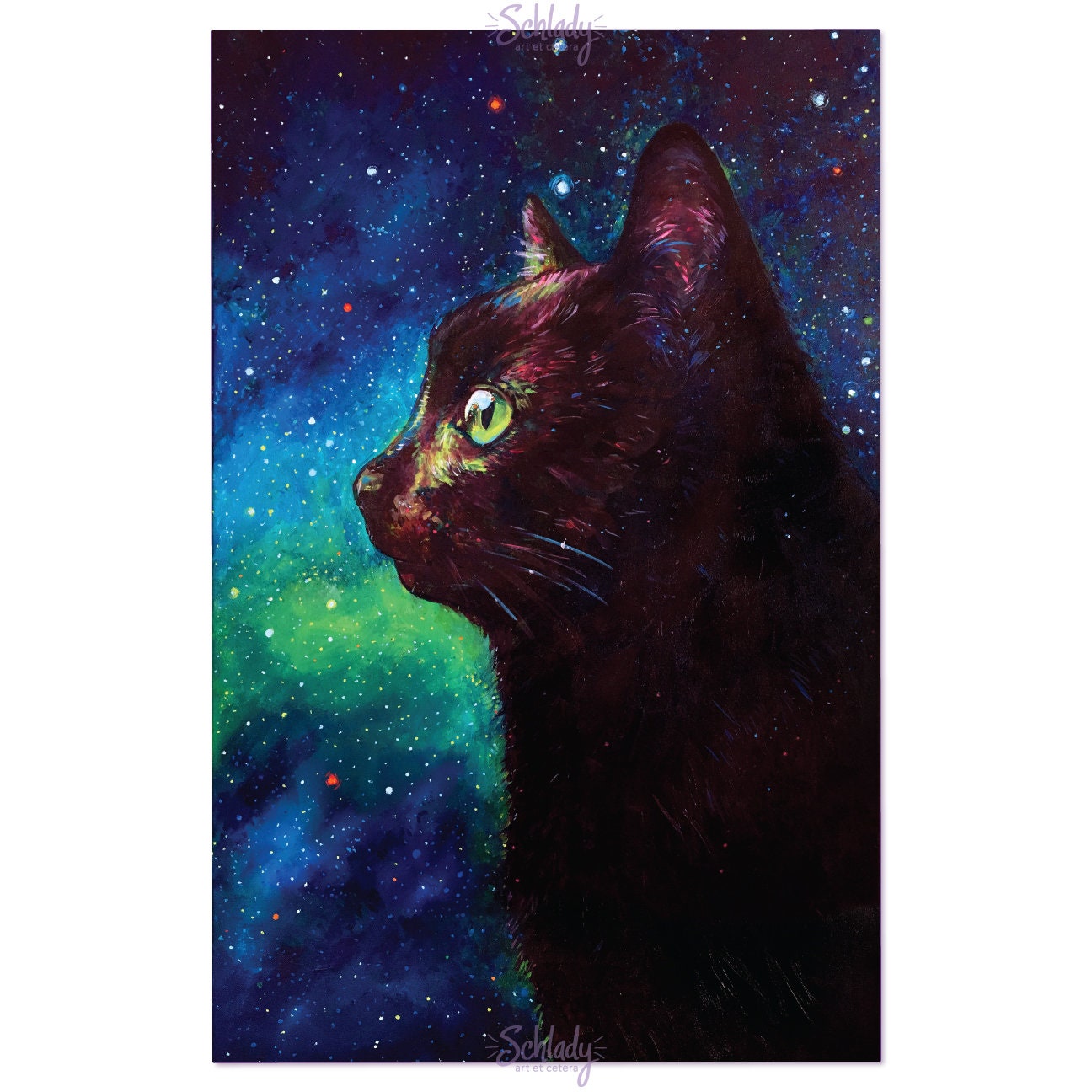 Holographic Art Print - "Galaxy Cat II"