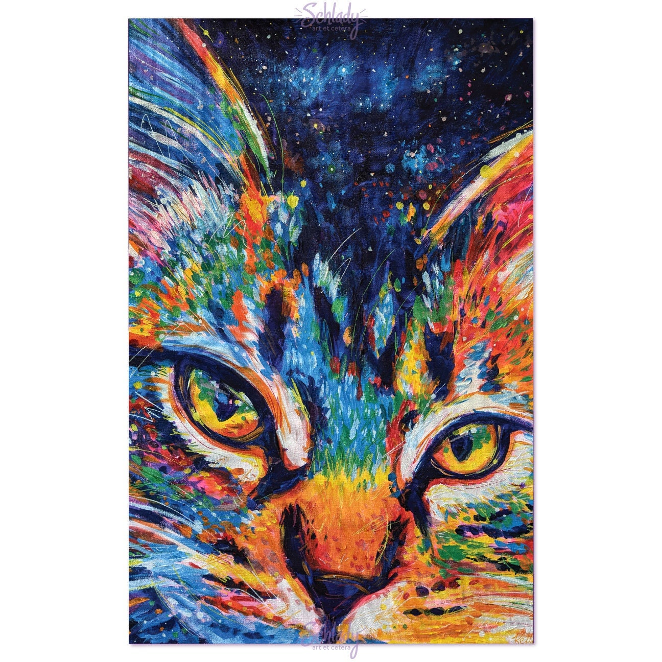 Holographic Art Print - "Galaxy Cat Sprinkles"