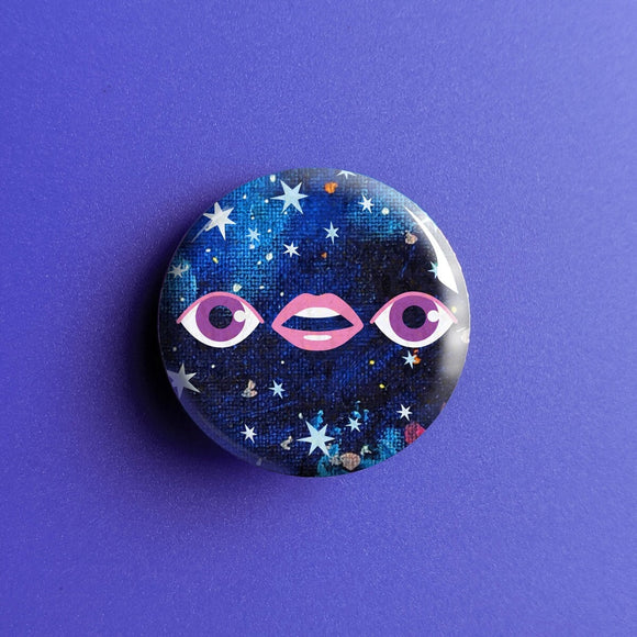 Eye Lips Eye - Button Pin