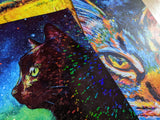 Holographic Art Print - "Galaxy Cat"