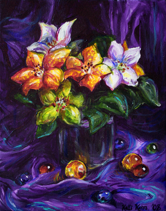 Flowers Unreal - Original Painting 11 x 14